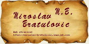 Miroslav Bratulović vizit kartica